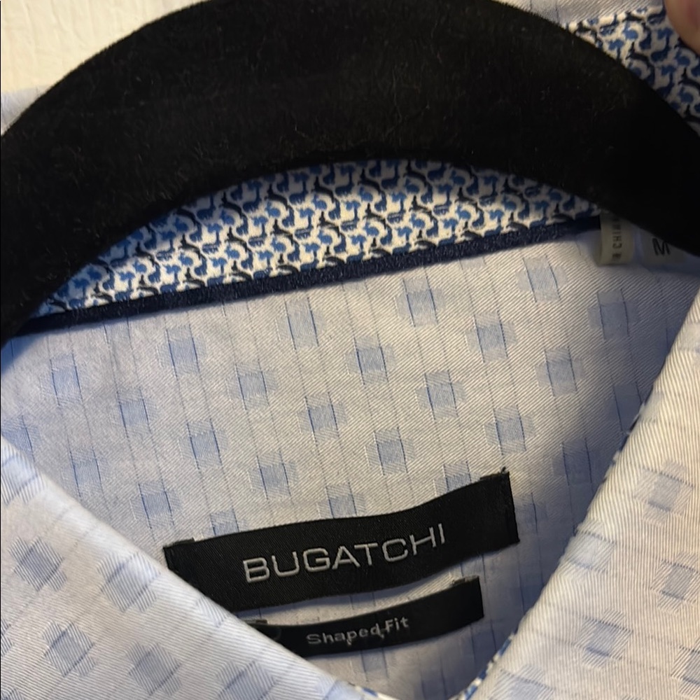 Mens Bugatchi Blue Patterned Button Down Shirt Si… - image 2